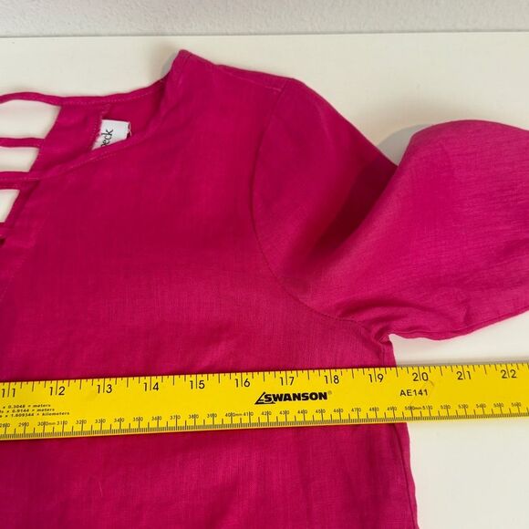 Peck & Peck Magenta Linen Tunic Top M - Picture 4 of 6